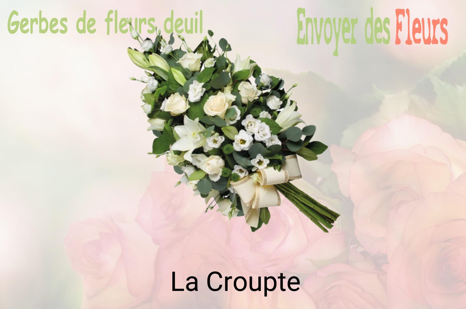 Gerbe de fleurs de deuil livrée à La Croupte